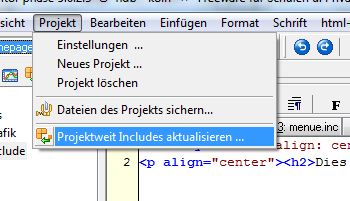 Includes aktualisieren